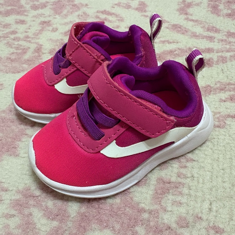 Wonder Nation Pink, Purple, & White Athletic Mesh Sneakers Baby Girl Size 2 - Picture 2 of 7